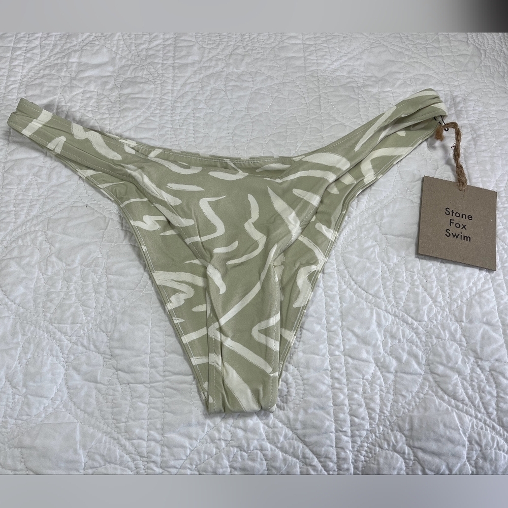 NWT Stone Fox Swim Aloe Lines Luka Bikini Bottoms